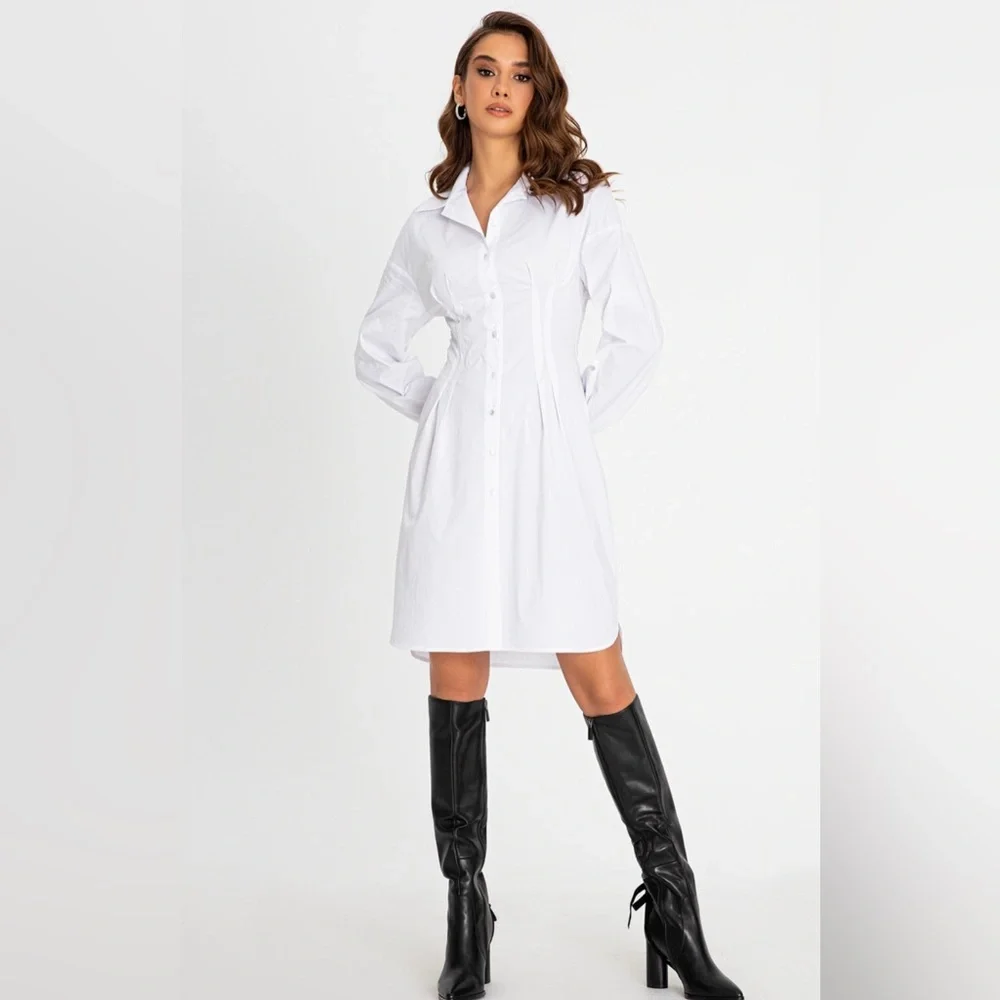 Women’s White Shirt Dress - Picture 2 of 11